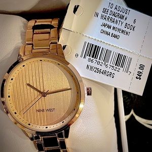 BRAND NEW NINE WEST GOLD WATCH & GIFT BOX